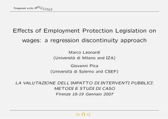 Effects of Employment Protection Legislation on  wages: a regression discontinuity approach  Marco