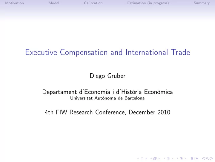 executive compensation and international trade