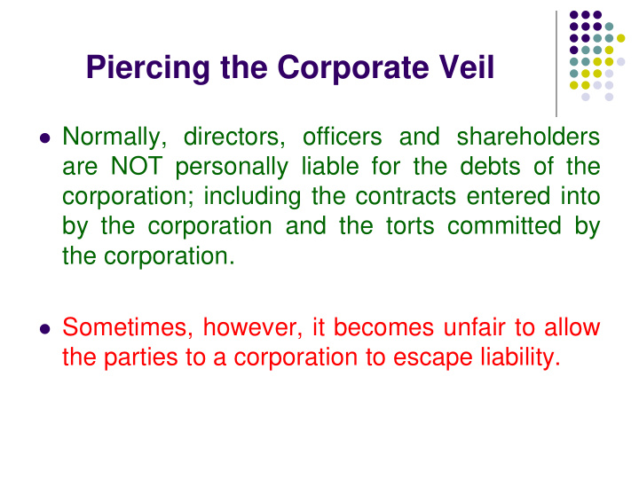 piercing the corporate veil