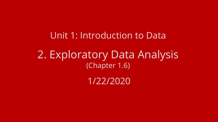2 exploratory data analysis