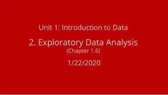2. Exploratory Data Analysis  (Chapter 1.6)  1/22/2020  Quiz 1 - Data and where it comes from  A