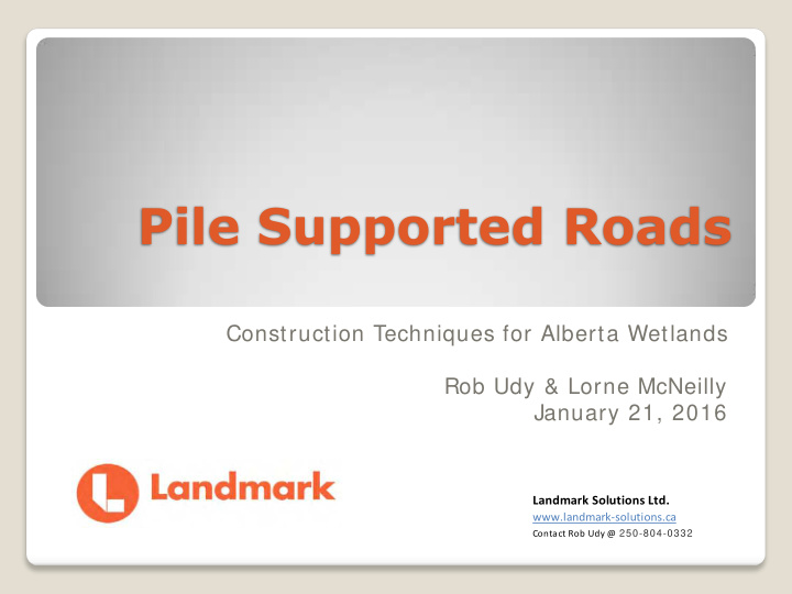 pile supported roads