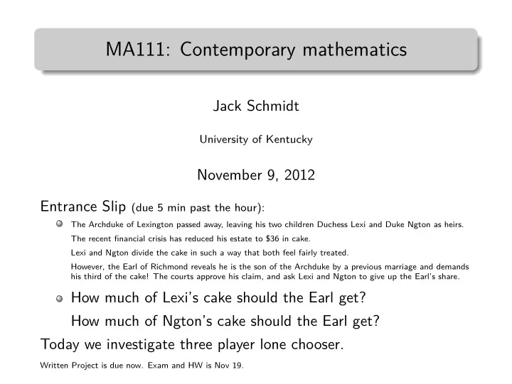 ma111 contemporary mathematics