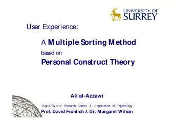A M ultiple S  orting M ethod  based on  Pers  onal Cons  truct Theory  Ali al-Azzawi  Digital