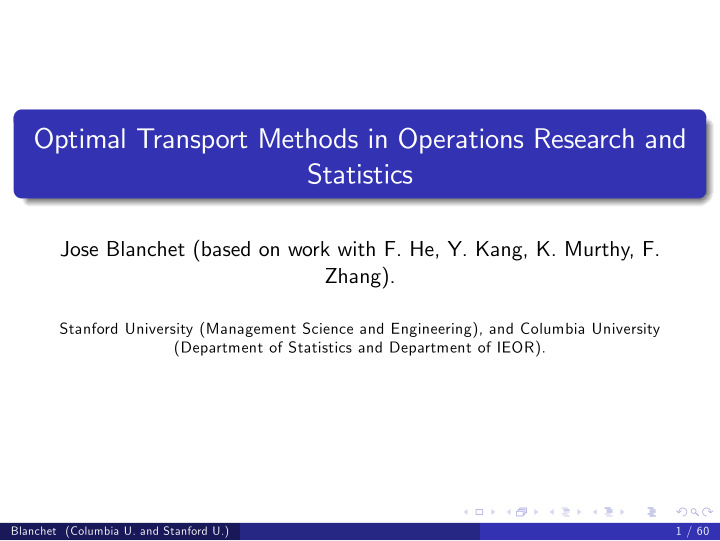 optimal transport methods in operations research and