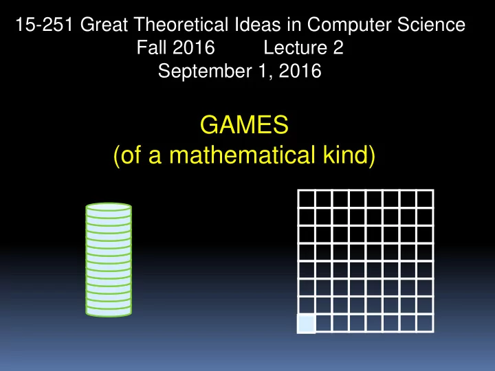 games of a mathematical kind plan