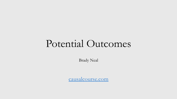 potential outcomes