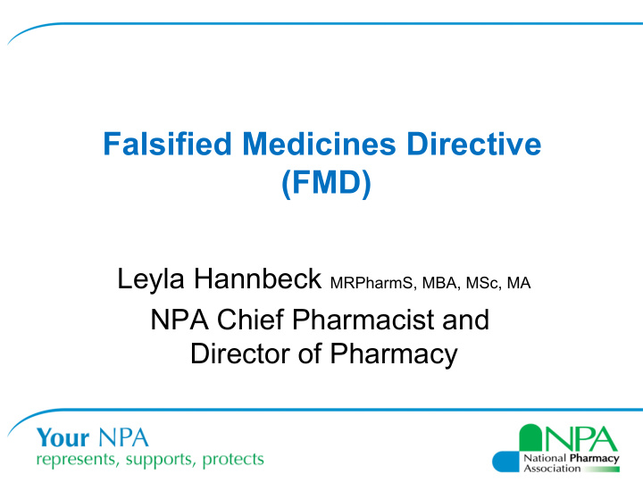 falsified medicines directive fmd