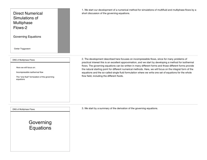governing equations 4 the governing equations are