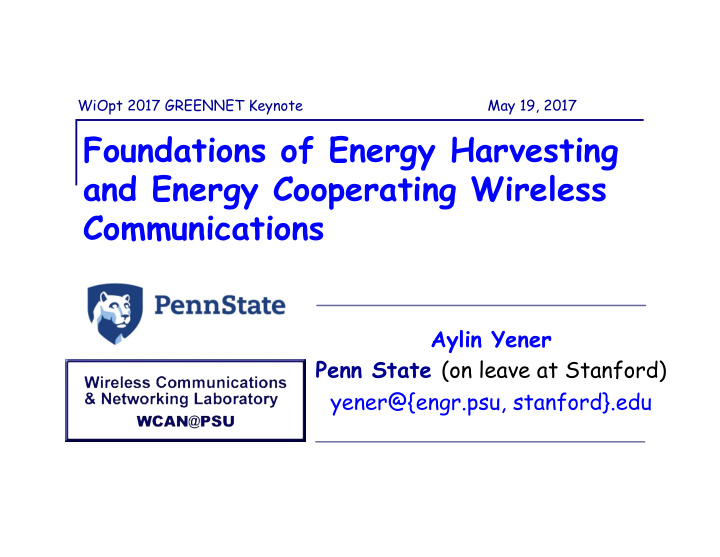 foundations of energy harvesting and energy cooperating