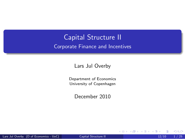 capital structure ii