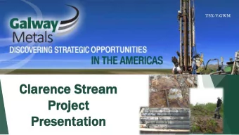 Cla  larence S  Str  trea  eam  Proj  oject  Presentation  ion  Forward L  Looking St  g Statem