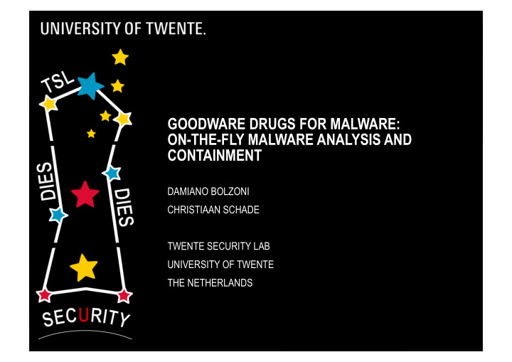 goodware drugs for malware on the fly malware analysis
