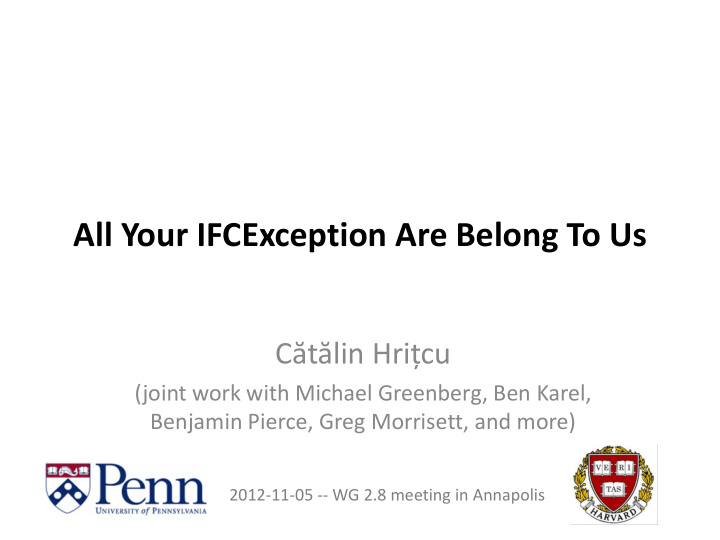 all your ifcexception are belong to us