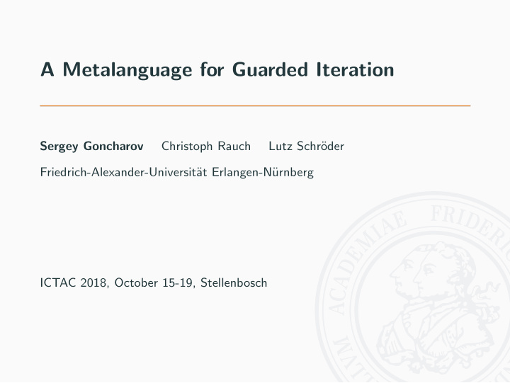 a metalanguage for guarded iteration