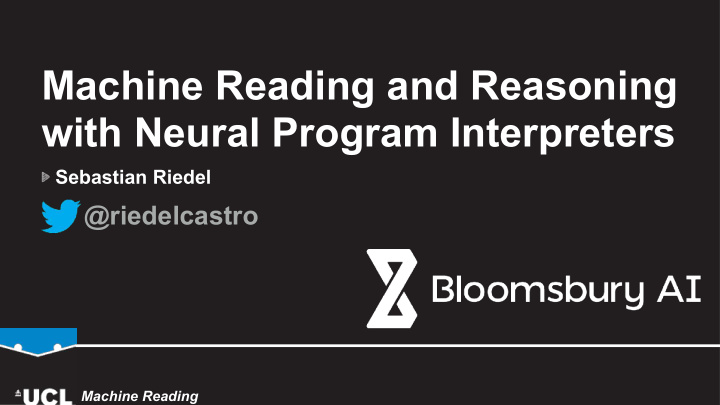 machine reading and reasoning with neural program
