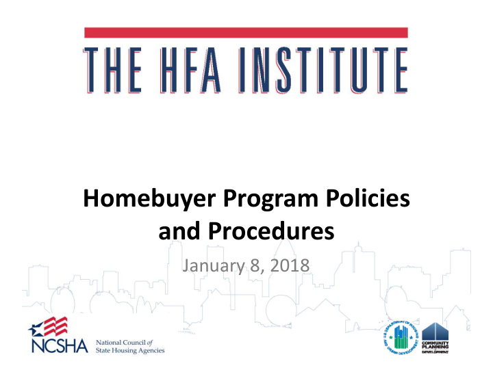 homebuyer program policies and procedures
