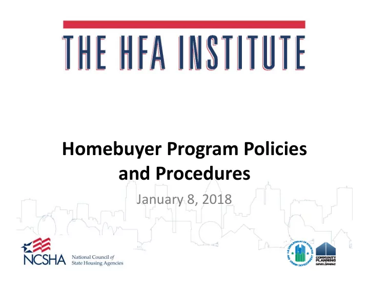 homebuyer program policies and procedures