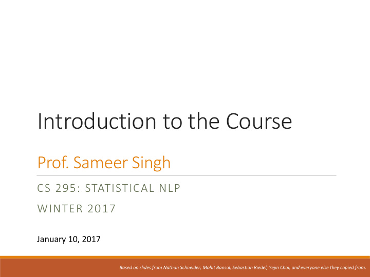 introduction to the course