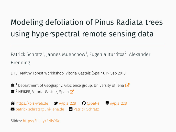 modeling defoliation of pinus radiata trees using