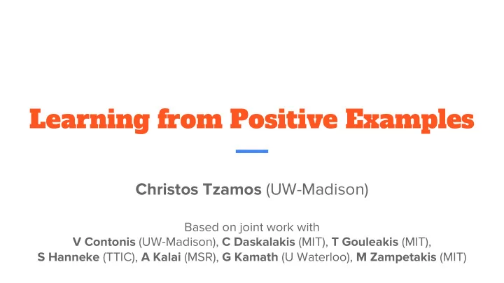 learning from positive examples