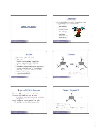 1  Variant II: Command Consensus (BG)  Variant III: Interactive Consistency (IC)  Variant II: