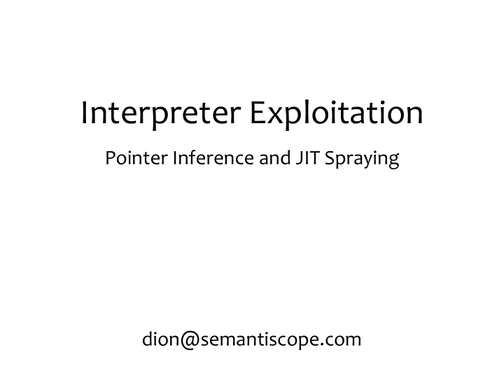 interpreter exploitation