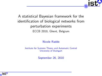 A statistical Bayesian framework for the  identification of biological networks from  perturbation