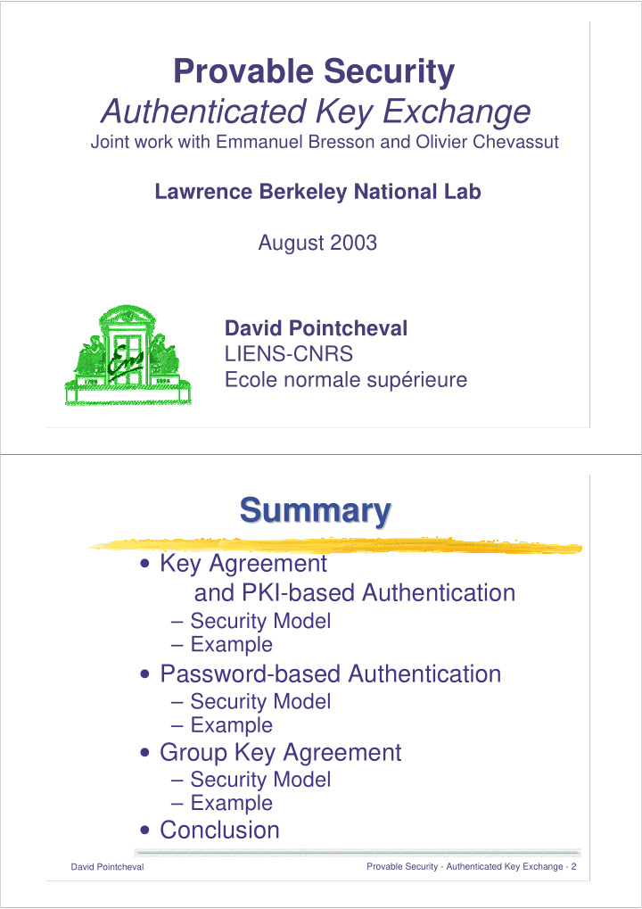 provable security authenticated key exchange