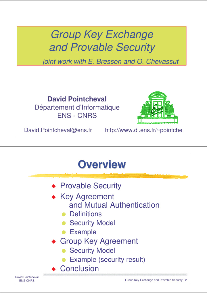 group key exchange and provable security