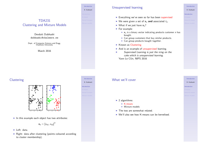 unsupervised learning