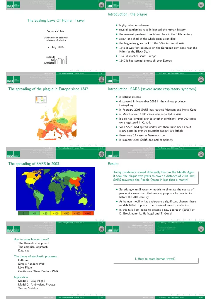 introduction the plague the scaling laws of human travel