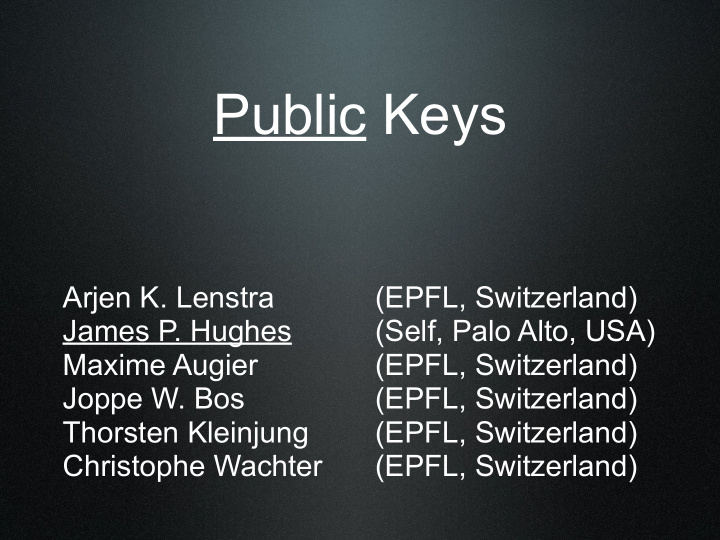 public keys