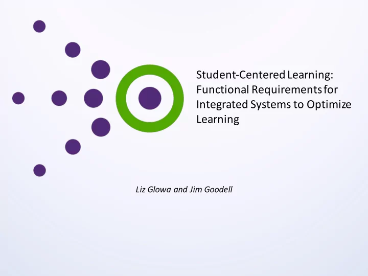 student centered learning functional requirements for