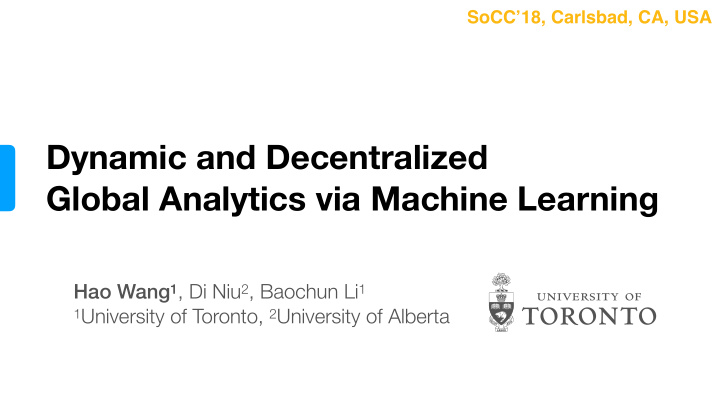 dynamic and decentralized global analytics via machine