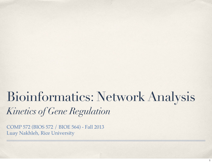 bioinformatics network analysis