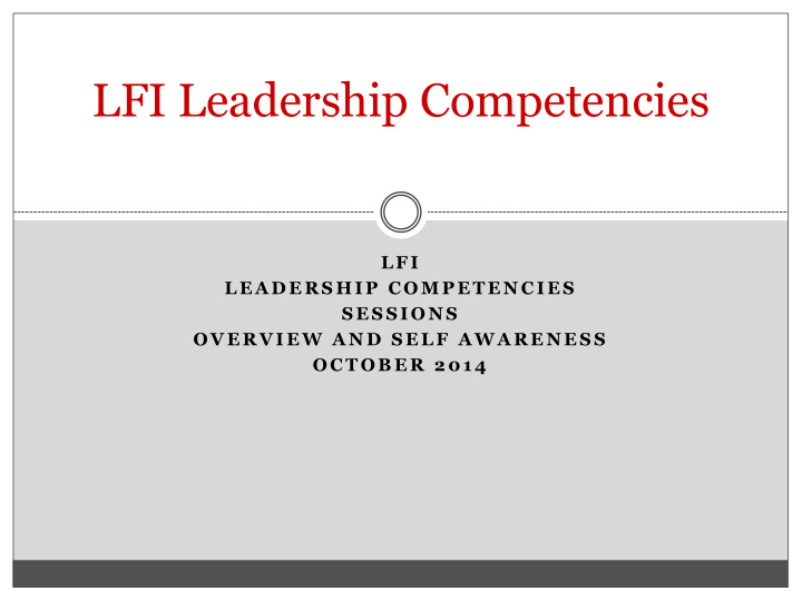 lfi leadership competencies