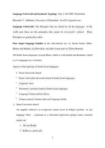 1 3. * Himself met Radha. 4. *Herself is a pretty girl.  Languages  differ from each other, not in