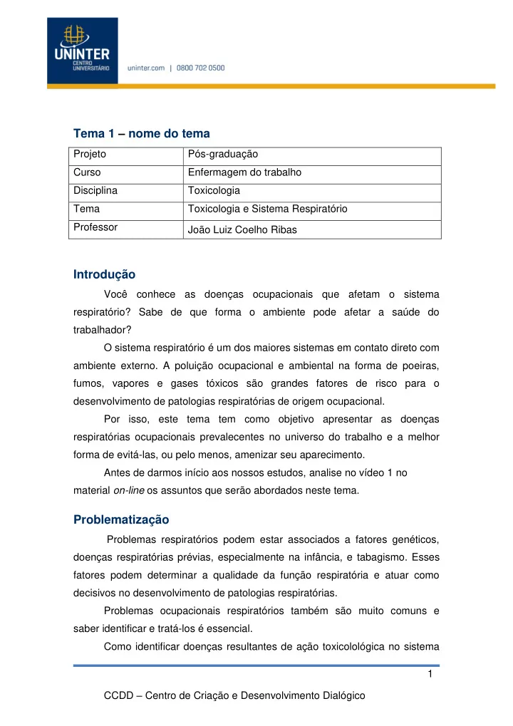 tema 1 nome do tema