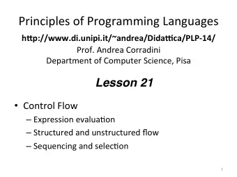 Principles  of  Programming  Languages