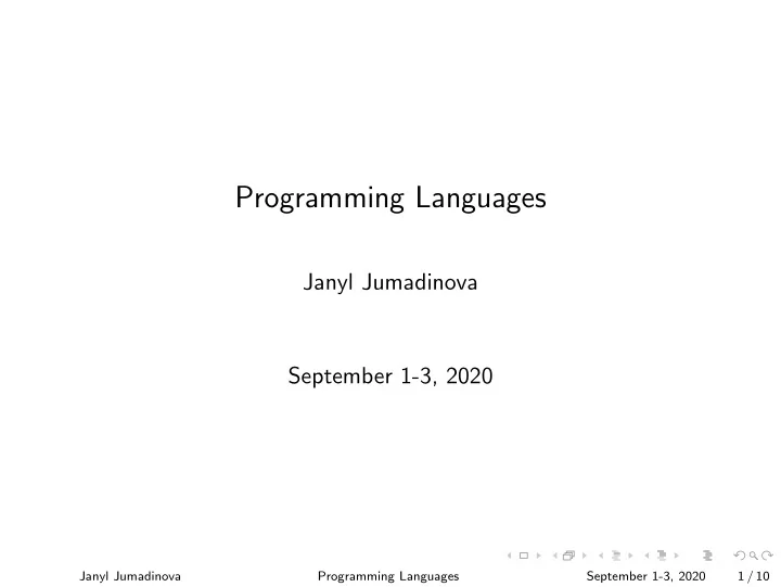 programming languages