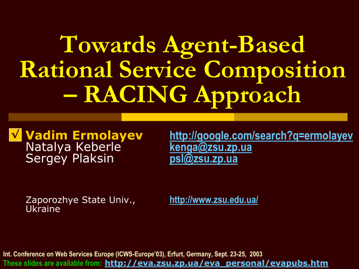 towards agent based rational service composition racing