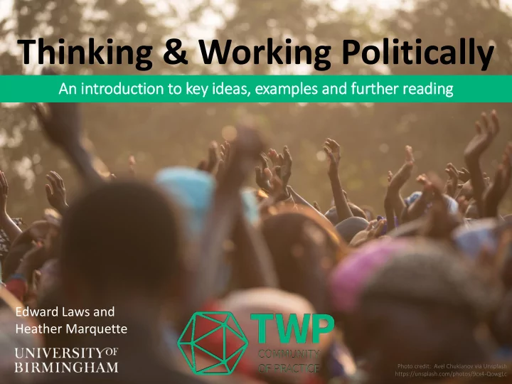 thinking working politically