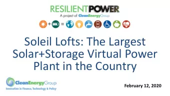 Solar+Storage Virtual Power  Plant in the Country  February 12, 2020  HOUSEKEEPING  Join audio: