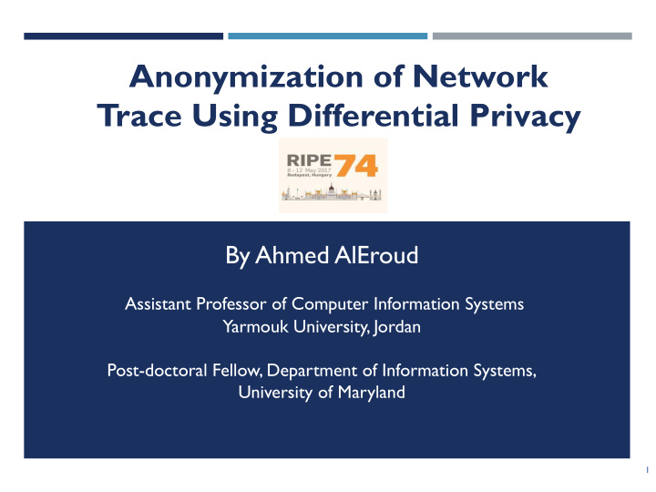 anonymization of network trace using differential privacy
