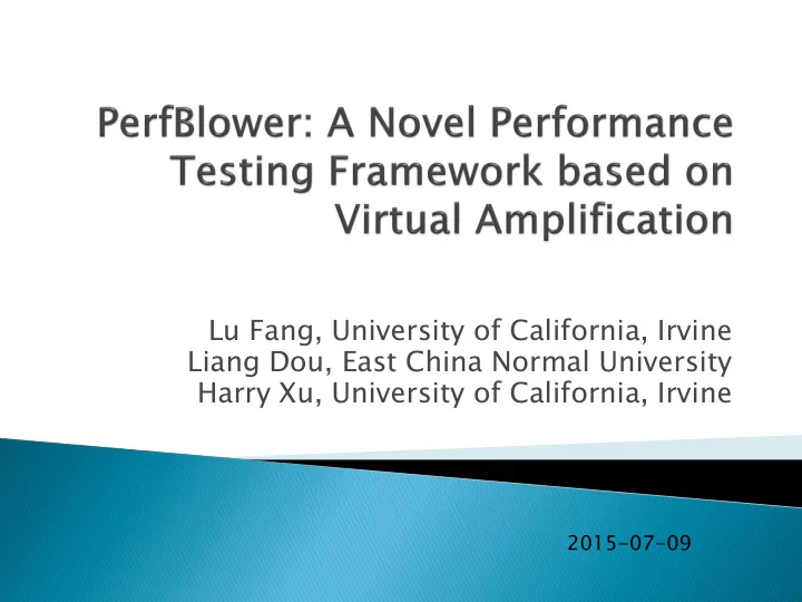 lu fang university of california irvine