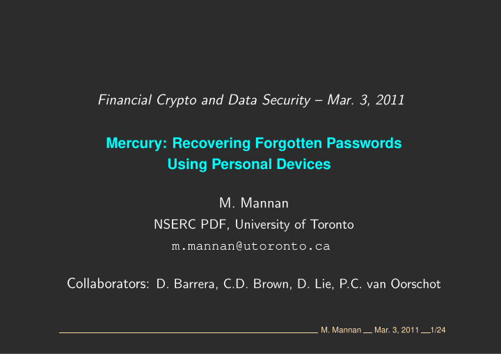 financial crypto and data security mar 3 2011