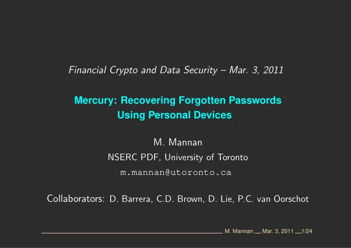 financial crypto and data security mar 3 2011