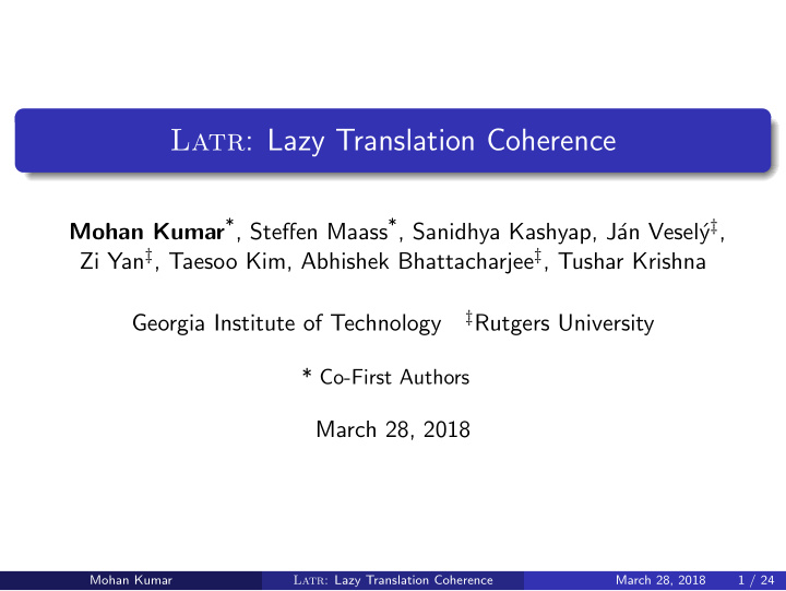 latr lazy translation coherence