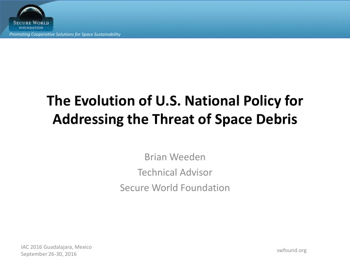 the evolution of u s national policy for addressing the